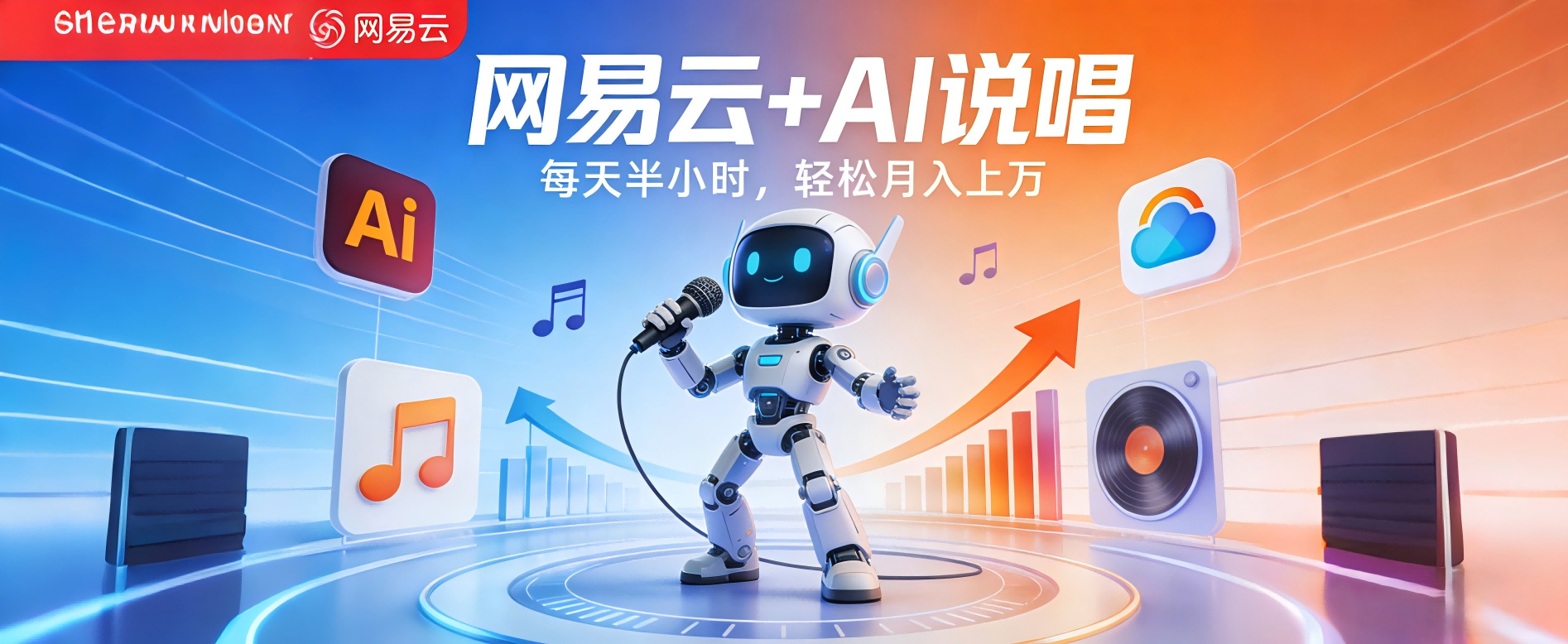 网易云+AI说唱，每天半小时，轻松月入上万