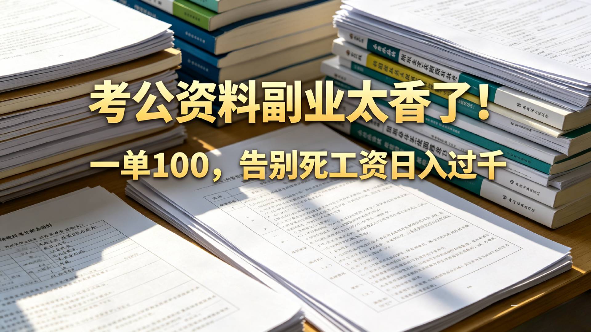 告别死工资,考公资料副业太香了!小红书1单100